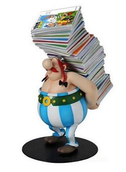 Obelix cargando pila de Cómics Estatua Collectoys Plastoy 21 cm Asterix